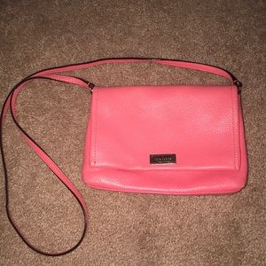 Coral/ pink Kate spade cross body bag